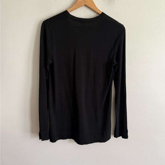 J. Jill Black Silk Cotton Knit Blend V-Neck Long Sleeve Top size S Tall - Picture 6 of 6